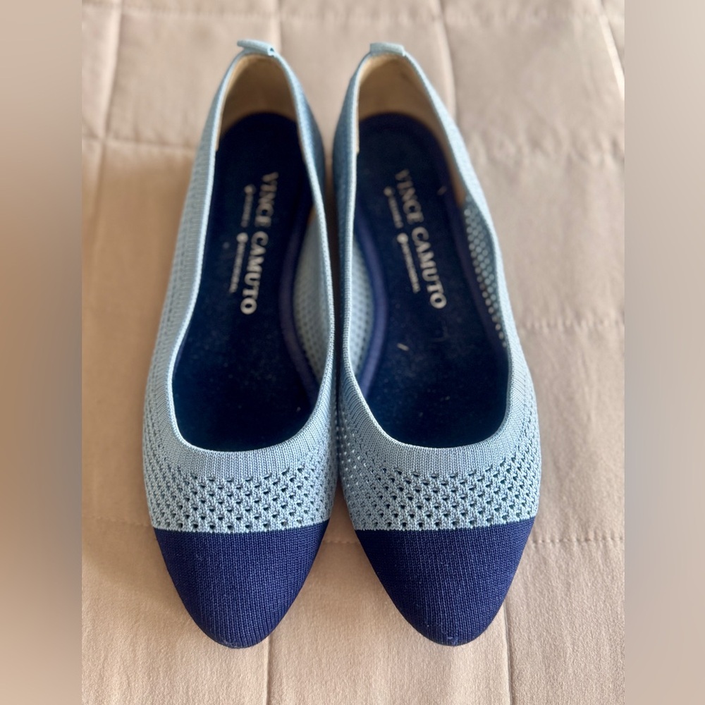 Vince Camuto Blue fabric washable flats great condition - size 7.5